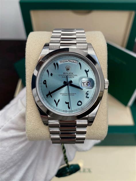 rolex arabic day date replica|rolex arabic numerals price.